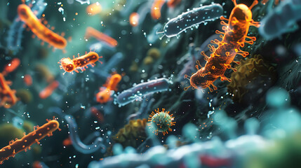 Obraz na płótnie Canvas Helicobacter pylori bacterium, 3D illustration