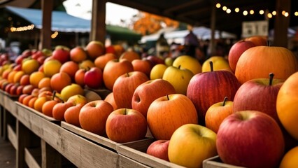  Bountiful harvest of apples at the market