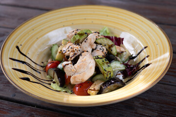 delicious juicy salad with meat