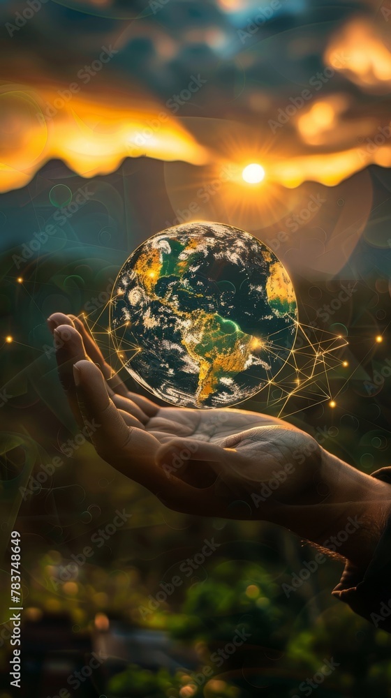 Poster innovation with purpose, blockchain technology is used for social good, solving global issues throug