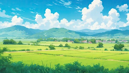 Obraz premium 眼下に広がる田園風景_3