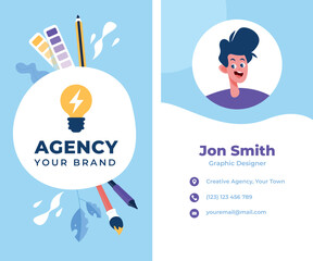 Fototapeta na wymiar Advertising agency business card template