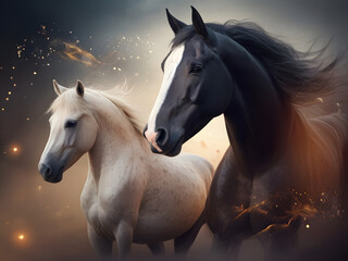 Amazing 3d Illustrator art wallpaper Horse abstract magical animal background with mare stallion wallpaper
- 783749249