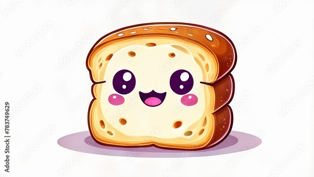 Sticker  Joyful Toastie  A Smiling Slice of Happiness