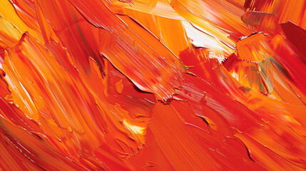 Orange and red bold strokes of paint blending together.