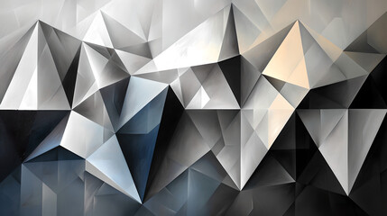 Geometric Abstract Art with Triangular Shapes, Generative AI