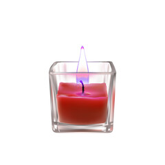 candle in glass
