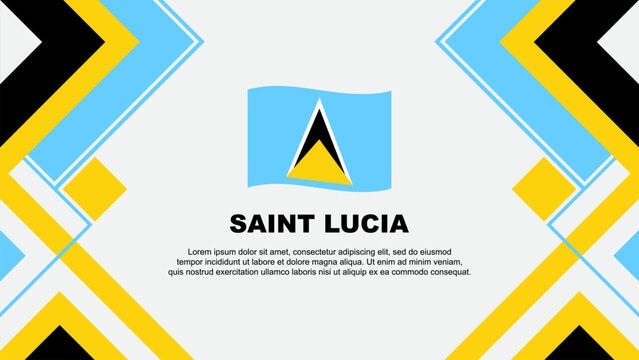 Saint Lucia Flag Abstract Background Design Template. Saint Lucia Independence Day Banner Wallpaper Vector Illustration. Saint Lucia Banner