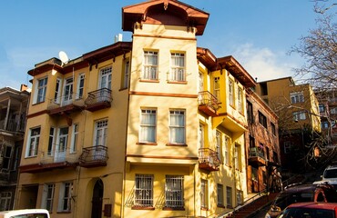 beautiful, colorful wooden houses in the Kuzguncuk district of Istanbul
