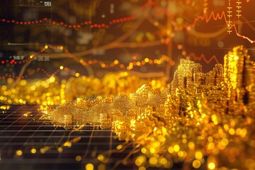Graphic representation of gold price fluctuations