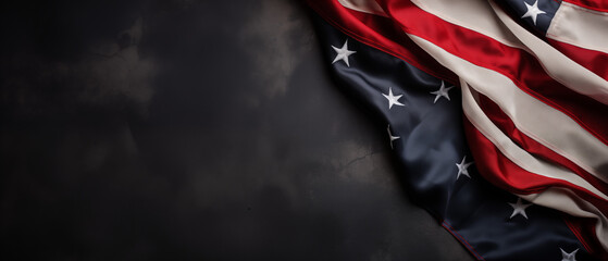 Majestic United States Flag Waves on Dark, Elegance Evoking Pride and History