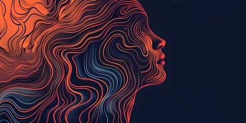 Visualization of Interconnected Thoughts and Emotions through Flowing Abstract Shapes and Lines