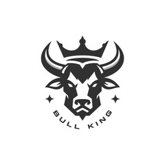 Obraz premium The Bull King logo combines a bull head