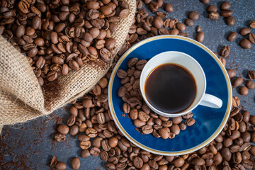 moka espresso coffee brans bag and cup 