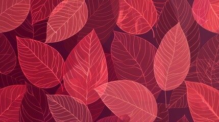 Red leaves on purple background