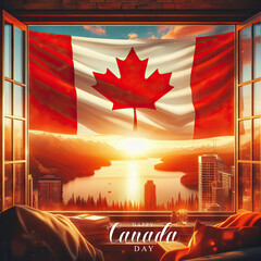 Canada Day, Post, Canada Day Poster, Background With. Happy Canada Day, Happy Canada Day Poster, Canada Victory Day. Independence Day, Vector, Poster, Canada, Day, Flag, Red. Background, 1 July. 