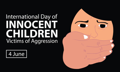 illustration vector graphic of a small child's face is covered by a hand, perfect for international day, innocent children, victims of aggression, celebrate, greeting card, etc.