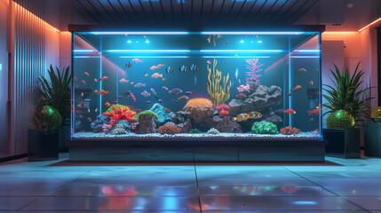 Aquarium in a modern interior.