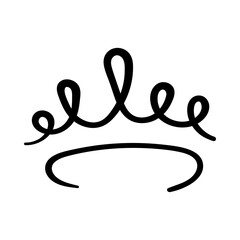 Crown logo graffiti icon. Doodle hand drawn Simple Line pop art element, beauty and fashion shopping concept. Vector illustration isolated on white background