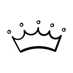 Crown logo graffiti icon. Doodle hand drawn Simple Line pop art element, beauty and fashion shopping concept. Vector illustration isolated on white background