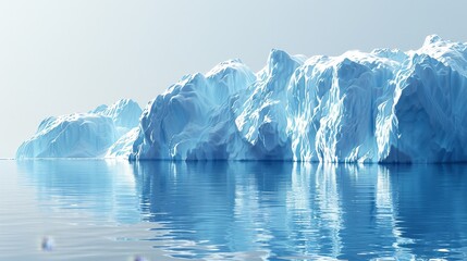 Fototapeta na wymiar Climate Change: A 3D vector illustration of a glacier melting rapidly