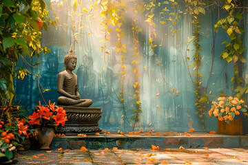 Beautiful Buddha statue in a temple