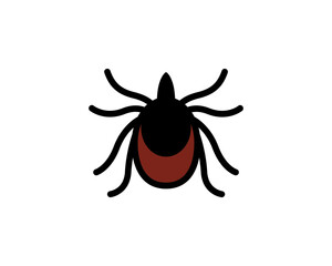 Vector tick bug icon. Simple tick insect illustration.	