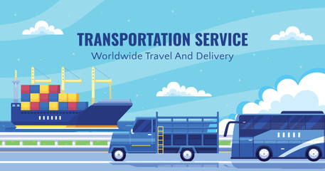 Transport concept facebook template - obrazy, fototapety, plakaty
