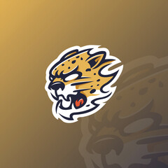 cheetah mascot esport logo design