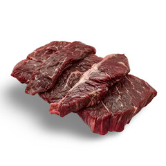 Obraz premium Local Angus RWA Hanger Steak on White Background