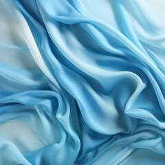 Obraz premium light silk blue fabric сreated with Generative Ai