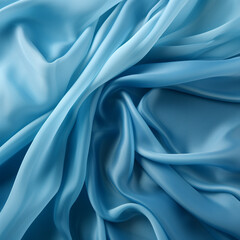 Obraz premium light silk blue fabric сreated with Generative Ai