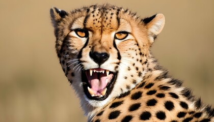 A-Cheetah-With-Its-Teeth-Bared-Warning-Off-Rivals-