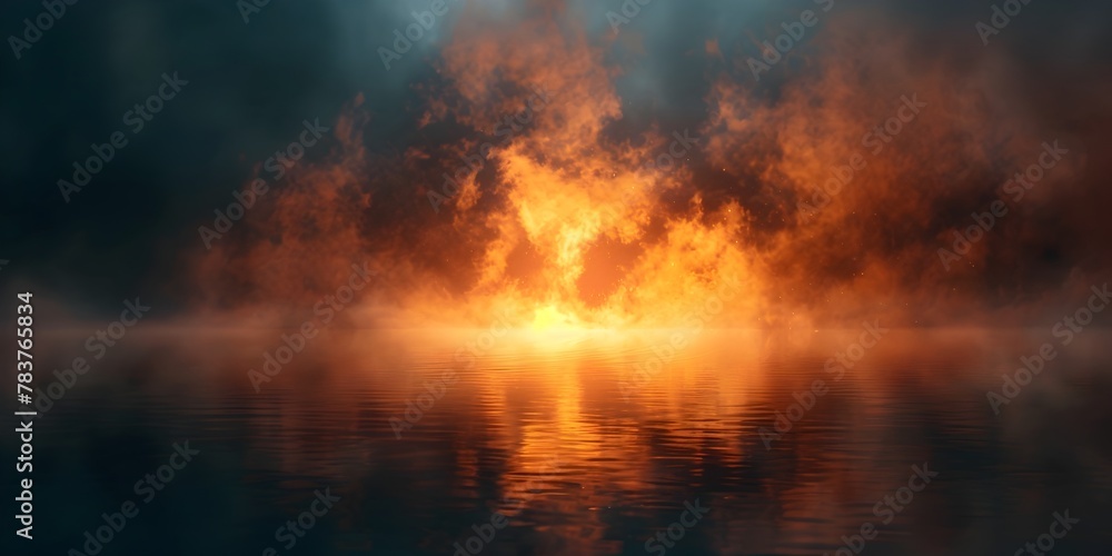 Aufkleber pulsating light within the ethereal fog rhythmic energy and life in abstract landscape