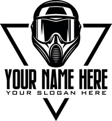 Paintball helmet logo in vintage style