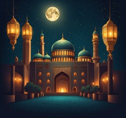 mosque at night