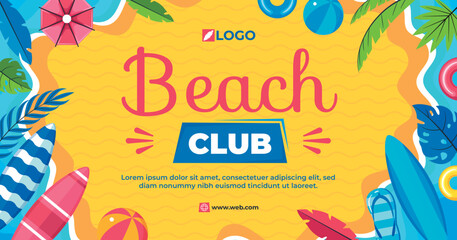 Hand drawn beach club template