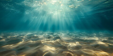 Fototapeta na wymiar Mesmerizing Seabed Patterns An Underwater Realm of Tranquil Light and Shadow