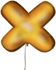 Gold balloon letters a to z on transparent background 
