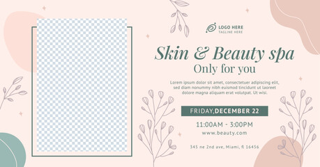 Hand drawn beauty spa facebook template