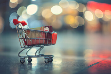 shopping cart with boxes