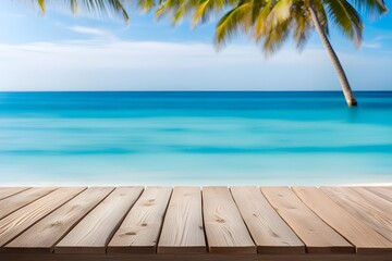 Fototapeta premium Wooden Planks With Beach