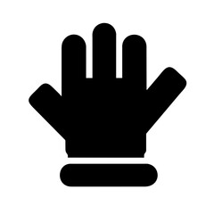 Cricket goalkeeper gloves icon vector graphics element silhouette sign symbol illustration on a isolated Background