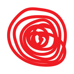 Red Hand Drawn Oval Marker