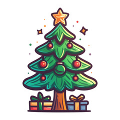 christmas tree and gift box