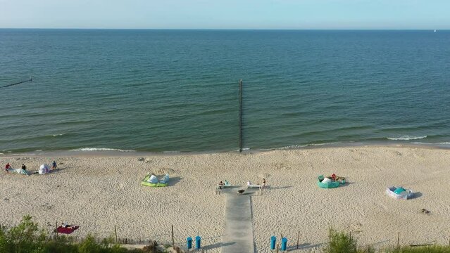Baltic Sea Beach Chalupy Plaza Morze Baltyckie Aerial View Poland