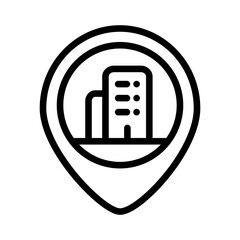 Corporate office, location, placeholder, map marker vector icon on white background.
