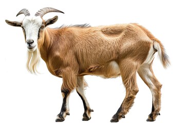 Obraz premium adult goat on a white background
