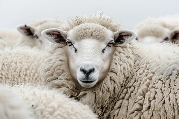  close up of sheep on white background 