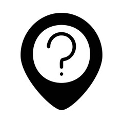 Location lost, location not found vector icon on white background.